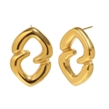 Minimalistische 18K vergoldete geometrische Herzlinien-Ohrstecker für Damen - Gold