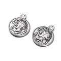Paar antike silberne Münzanhänger mit klassischen Profilreliefs für DIY-Schmuck - Rund 1 Groß 13.5g / 4 Stück pro Packung