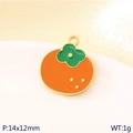Orange persimmon enamel pendant with 18K gold plating for DIY jewelry making - Orange Persimmon (KLJ10747-ZLA)