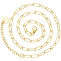 Detail of gold stainless steel chain necklace with lobster clasp and extension link - Gold