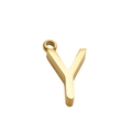 Minimalist stainless steel 3D alphabet Y pendant in golden finish for necklaces - Y (With Chain) / Gold - Letter Y