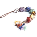 7 Chakra natural stone tree of life car hanging with woven crystals and tassels - Irregular Stone - Simple Car Hanging