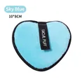 Piumino viso a cuore in microfibra azzurro con nastro nero, misura 10x8cm - Verde giada