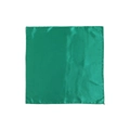 Close-up of emerald green satin square scarf with neat machine-stitched edges and silky shine - Bright Green