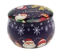 Blue Christmas tin container with Santa Claus design for candy or candles - 75*50MM C224 Dark Blue Santa Empty Tin