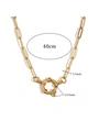 Detalle del collar de clip en acero dorado de 40cm con dimensiones del cierre de resorte - Cadena de Clip Cierre de Resorte (ZHN561金)