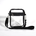 Transparent PVC waterproof crossbody bag with black trim and adjustable shoulder strap - 20*15*4.6cm / 40 Silk Small / Black