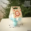 Blue and white 13-piece Christmas ball ornament set in a clear festive carry box - Blue White Pendant Box (Q-A02-53)