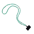 Tracolla per cellulare in perline verde smeraldo con ciondoli a fiore in metallo argento - Stile a Tracolla 118cm