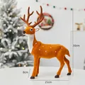 Plush brown Christmas reindeer ornament with white spots standing 30cm tall for decor - 30cm