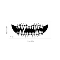 Halloween scary black fangs mouth temporary tattoo sticker 16x6.5cm size FF-021 - Mouth Pattern (FF-021)