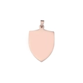 Minimalist shield-shaped titanium pendant in polished rose gold finish with top bail - 52*33*1.8mm / Rose Gold Shield Shape