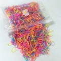 Colorful disposable rubber bands for girls in a clear pouch with daisy pattern - Fresh Color