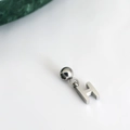 Polished silver letter H pendant with adjustable sliding bead for DIY necklace chain - Letter Pendant (H) / Silver
