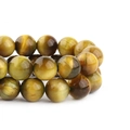 Natural golden brown tiger eye stone beads bracelet with cat-eye effect on white background - 8mm (Approx 42 Beads) / Golden Green Tiger Eye