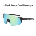 Gafas de sol deportivas para ciclismo con montura negra mate y lentes de espejo dorado - Marco Negro Lente Espejo Dorado