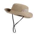 Khaki waterproof wide brim sun hat with breathable mesh and adjustable wind rope - Khaki