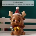 Christmas reindeer resin figurine with red hat and candy cane decoration - Deer (No Color Box)