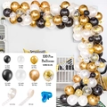 120-piece black, gold and white balloon arch kit with 16ft strip and glue dots - Style 2