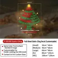 Size chart for static Christmas tree window stickers showing five different dimensions - Text Christmas Tree P-sd389 / S Small