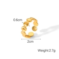 Anello a conchiglia dorato in acciaio inossidabile, diametro 2cm e peso 2,7g - Conchiglie Collegate