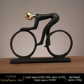 Modern abstract hars fietser sculptuur in mat zwart en goud, model 7121R-01 - Wielrenner - Gouden Hoofd