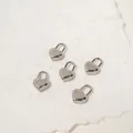 Set di cinque ciondoli a cuore in acciaio inox argento per gioielli fai da te 11x16,5mm - Lucchetto a cuore