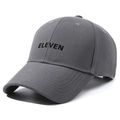 Cappellino da baseball grigio scuro con ricamo ELEVEN nero e pregiato twill di cotone - Grigio