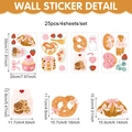 Cartoon bakery wall stickers set with 25pcs cake and donut decals for kitchen decor - Bakery Dessert Pattern (UV26Y80041T_T)