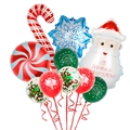 Christmas balloon set with Santa, candy cane, and snowflake foil balloons decorations - Santa Head