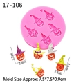 Pink silicone Halloween pumpkin mold with wizard hat designs for DIY cake baking and crafts - 3#-Pumpkin with Wizard Hat / Pink