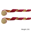 Two rolls of red velvet Christmas ribbon with gold edges for gift wrapping decoration - 2m Wine Red Velvet Ribbon