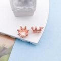 Roségoldene Kronen-Anhänger mit bunten Strasssteinen für DIY-Schmuck und Armbänder - Straßstein-Krone / Roségold