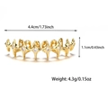 Detailed size chart for gold hip-hop star grillz with dimensions 4.4cm by 1.1cm - Gold (Top Teeth)