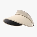 Women's foldable UV protection sun hat with wide brim in beige with black inner lining - Adjustable / Khaki
