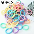 50-piece set of colorful candy-colored elastic hair bands in a stylish ceramic bowl - 50 Pieces / Macaron Color