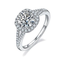 Detailed view of 1-carat halo engagement ring with split-shank micro-pave setting - Adjustable Open / J187 2 Carats