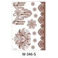 Waterproof henna lace tattoo sticker with brown mandala patterns, model W-346-S - Mandala Tassel And Snowflake (W346-S)