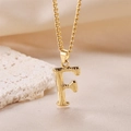 Textured gold letter F pendant necklace with bark pattern on elegant satin fabric - Gold Letter F (Pendant Only)