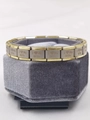 Italian charm bracelet with silver matte links and golden edges featuring I Love My Wife - 0128 - I Love My Wife (section 1)