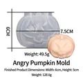 Stampo in silicone zucca arrabbiata per candele di Halloween e resina con misure - Stampo zucca espressione arrabbiata