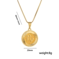 Collier en acier inoxydable doré avec pendentif signe de la Vierge de 20 mm - Scorpion