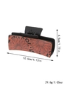 Large 10.5cm matte black hair claw clip with vintage red leopard and daisy print - Red-Brown Floral Leopard Relief (90049)