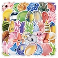 Vibrant ocean life cartoon stickers set featuring sea creatures for water bottles and journals - Sea Animals-51Pcs