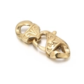 Goldener Titanstahl-Schmuckverschluss mit geprägtem Muster für Armbänder und Ketten - 11mm / Gold