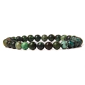 Natural 6mm green turquoise stone beads bracelet for women with elastic charm - African Turquoise