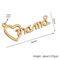 Golden mama and heart jewelry connector with micro zircon and dual connection loops - MAMA Connect Charm (K301745-Gold)