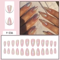 Unghie finte a mandorla rosa iridescente con finitura perlata lucida e forma stiletto - Stile Lustro Perla Rosa Viola (Y-236)