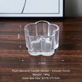 Nordic minimalist clear glass candle holder in plum flower shape with 7.5cm width - Plum Blossom Candle Holder - Smooth