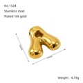 Colgante letra A de acero inoxidable chapado en oro de 18k medida 16x17mm dorado - Letra A (Estilo A) / Dorado